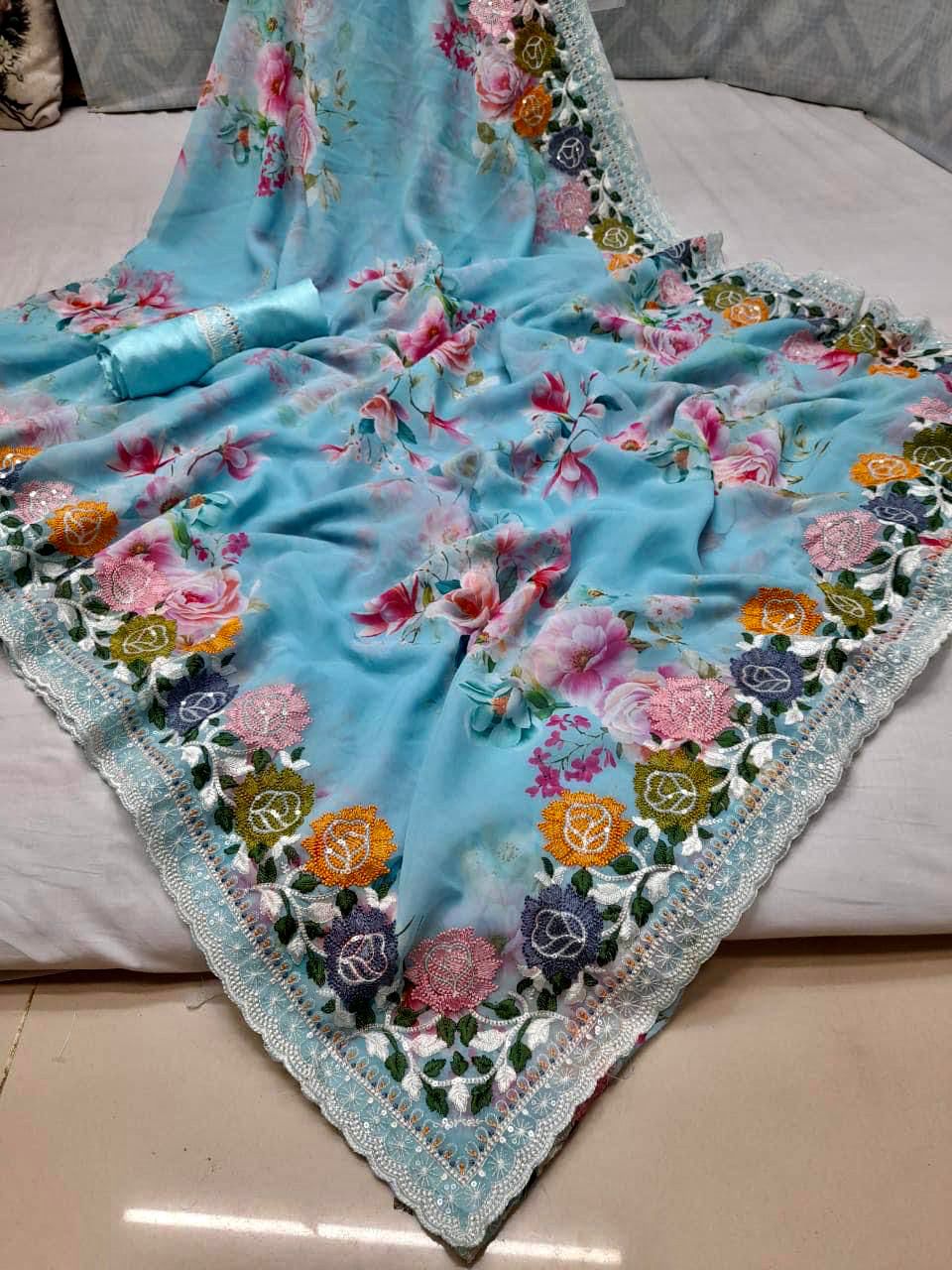 BT 3068 Georgette Party Wear Sarees Wholesale Clothing Suppliers In India